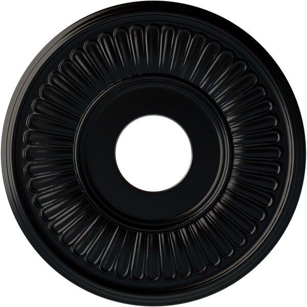 Ekena Millwork Berkshire Ceiling Medallion (Fits Canopies up to 7"), 15 3/4"OD x 3 7/8"ID x 3/4"P, Jet Black CM15BEBLF - main